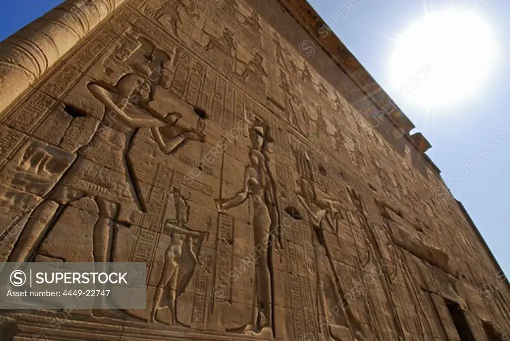 Relief at temple of Dendera, Egypt, Africa