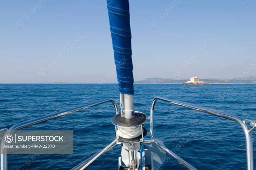 Sailing trip, yacht, sailing boat near Marina Kremik, Primosten, Croatia