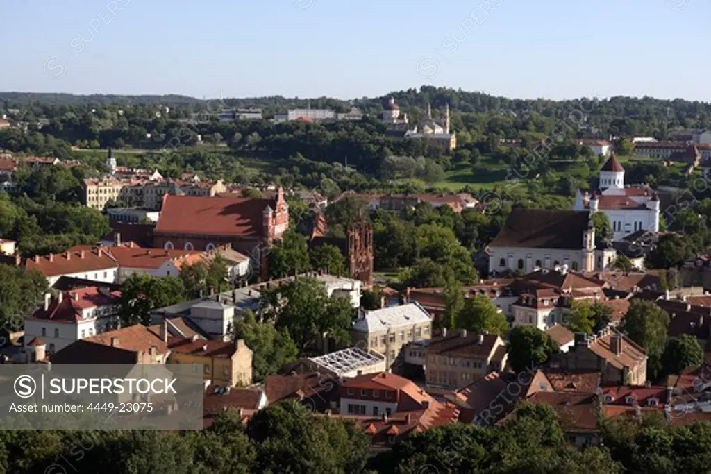View from the castle hill over the old town, Lithuania, Vilnius