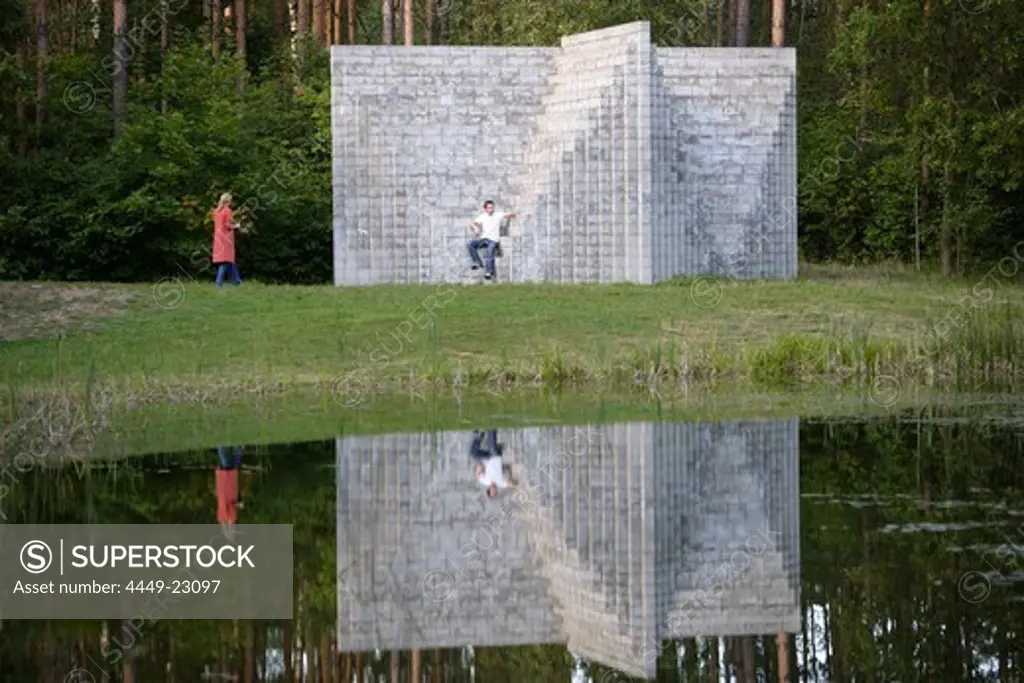 Sol Le Witt sculpture in Europa-Park which marks the geographical center of europe (18 km ne of Vilnius), Lithuania