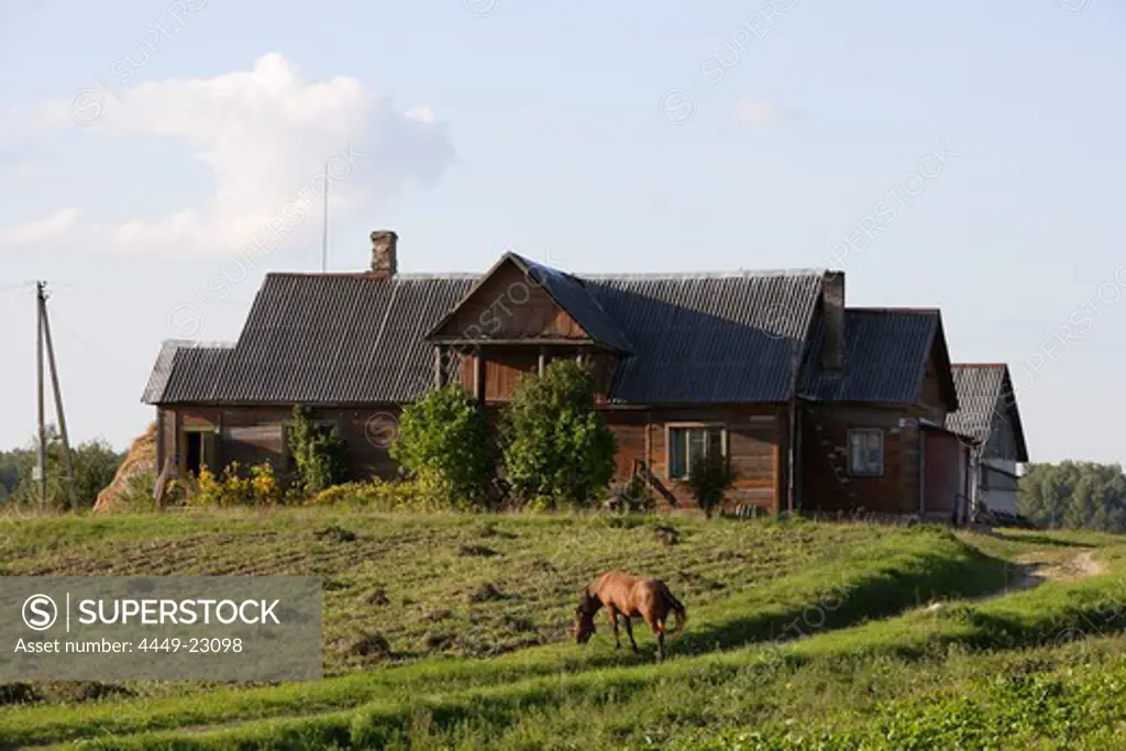Farmhouses in the area of Trakai, Lithuania