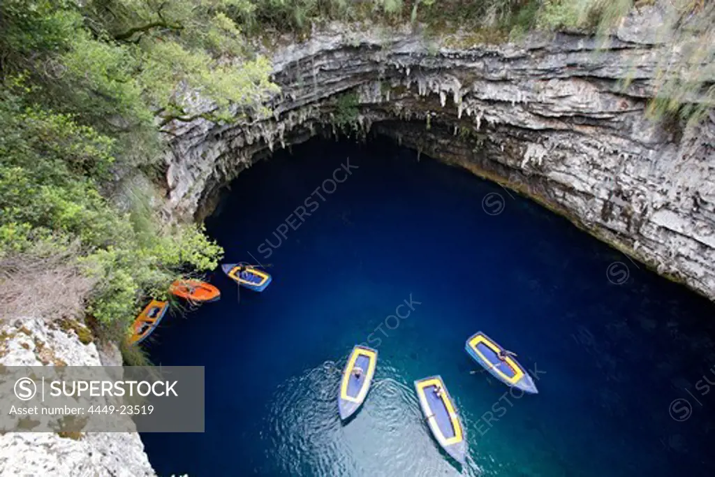 Melissani lake and cave in Sami, Cephalonia, Ionian Islands, Greece