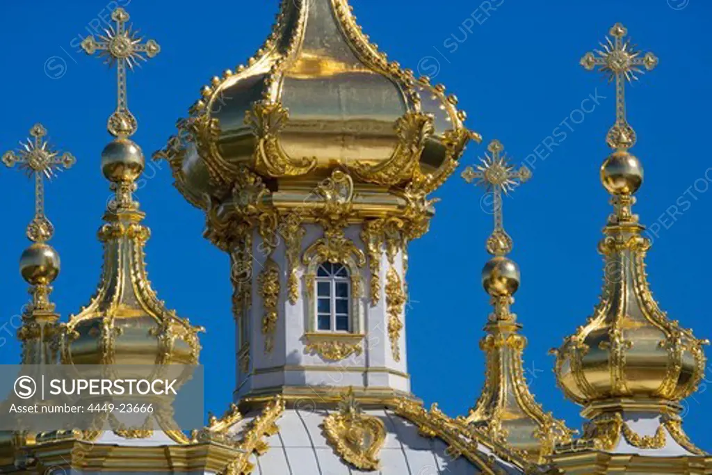 East chapel in the park of Peterhof Palace, St. Petersburg, Russia