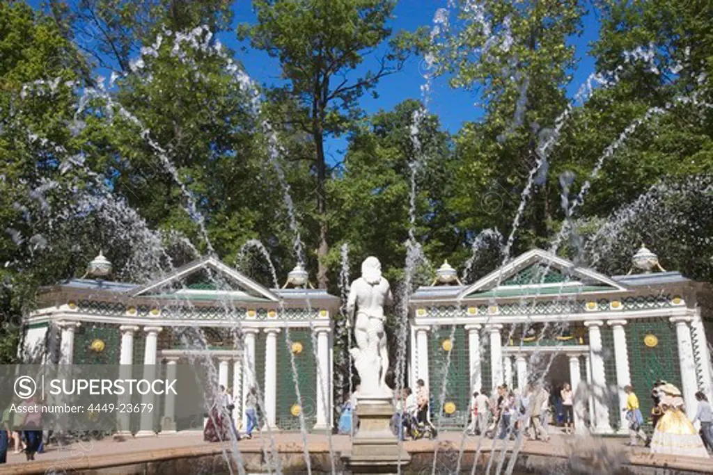 Fountain in the park of Peterhof Palace, St. Petersburg, Russia