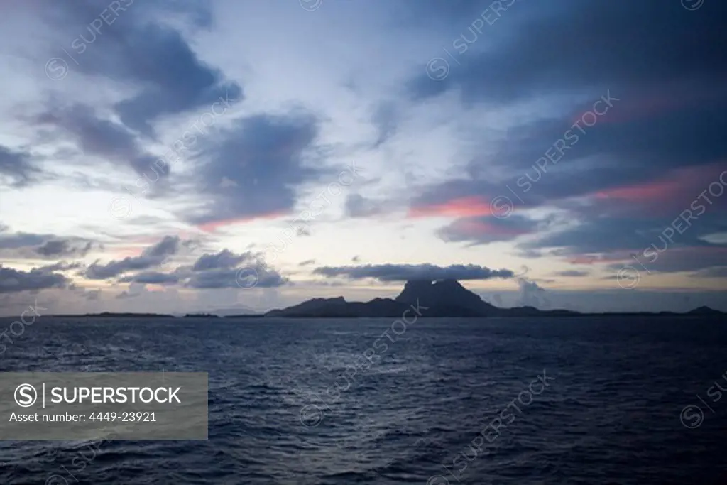 Bora Bora at dawn, Bora Bora, Society Islands, French Polynesia