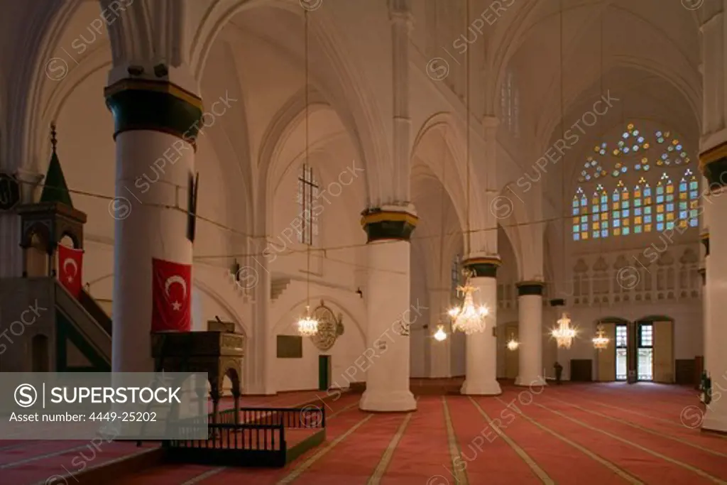 Interior view of Selimiye Mosque, formerly St. Sophia Cathedral, Lefkosia, Nicosia, North Cyprus, Cyprus
