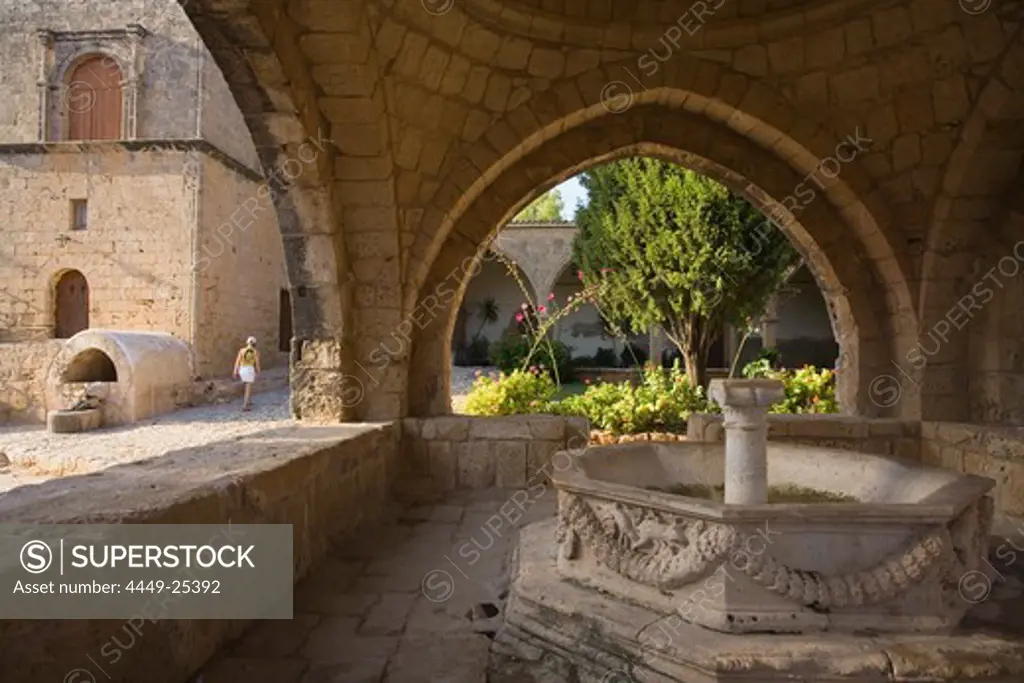 Agia Napa Monastery with fountain, Conference centre, Council of Churches, Agia Napa, Cyprus
