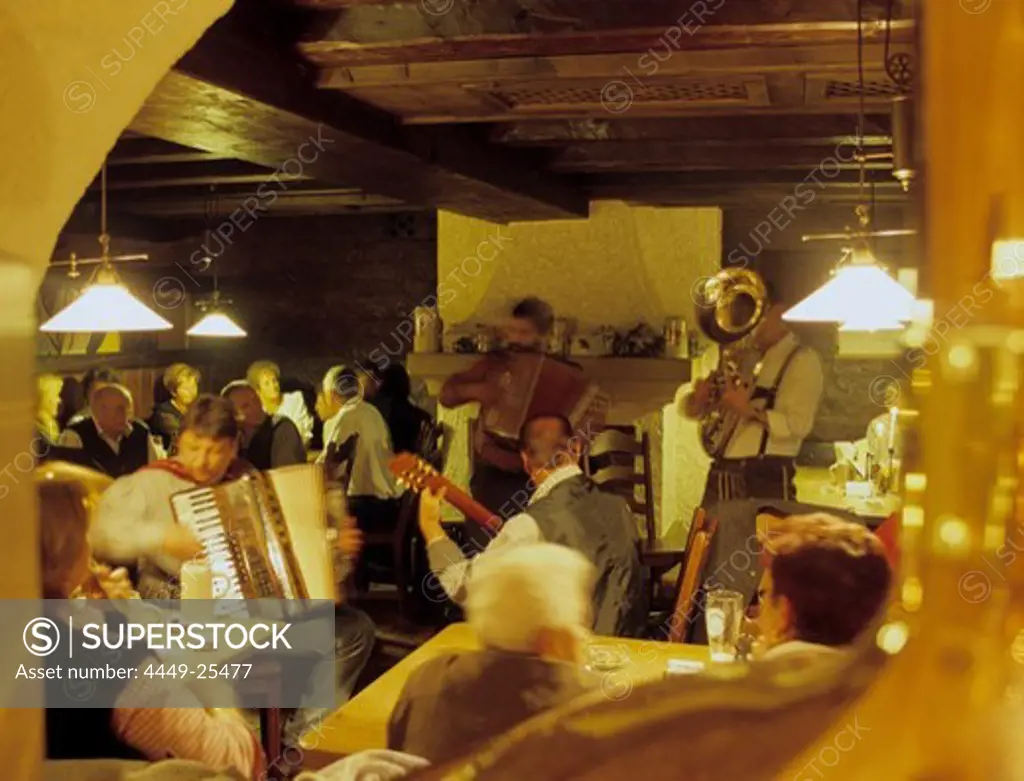 Music in a tavern, inn, Upper Bavaria, Bavaria, Germany