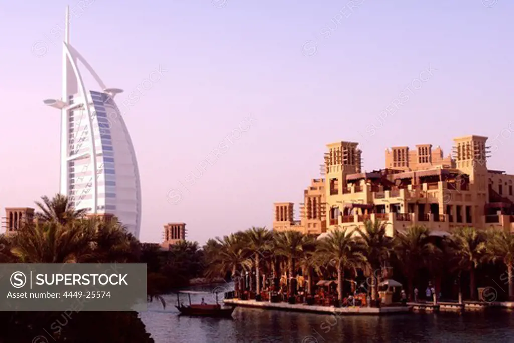 Burj al Arab and Madinat Jumeirah with Mina A Salam Hotel, Dubai, United Arab Emirates, UAE