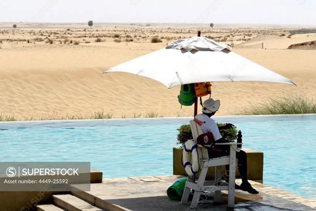 Lifeguard at Bab al Shams, Desert Hotel, Dubai, United Arab Emirates, UAE