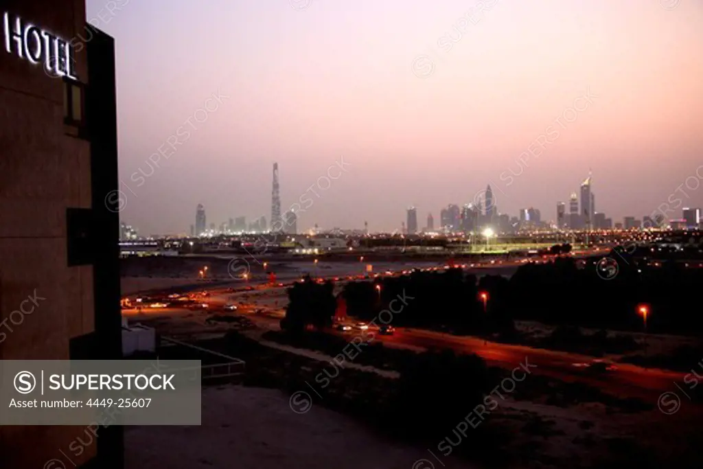 View towards Dubai, United Arab Emirates, UAE