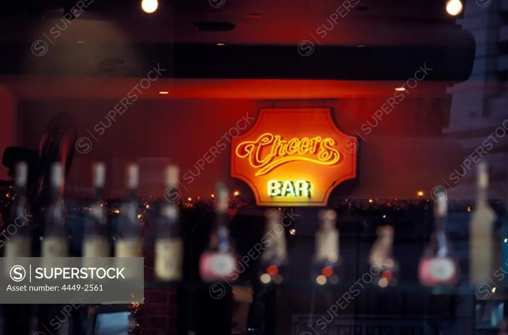 Neon sign at a bar, Regent Street, London, England, Great Britain, Europe