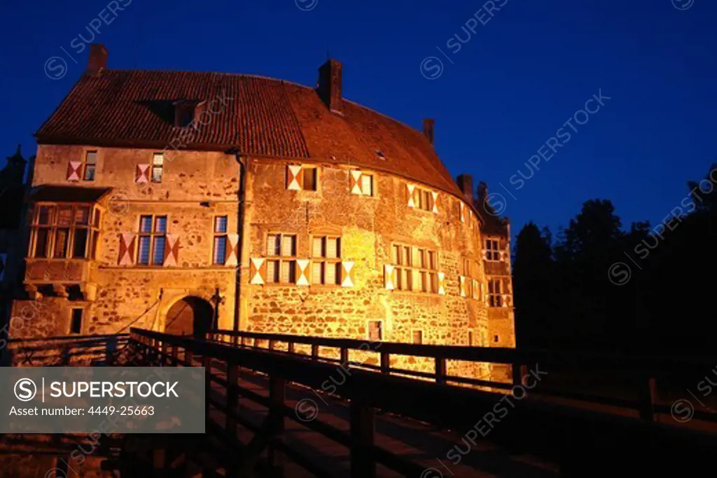 Vischering Castle, Luedinghausen, Muensterland, Nordrhein-Westfalen, NRW, Germany