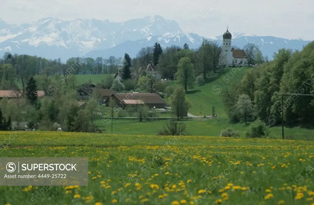 Landscape at Holzhausen, Lake Starnberg, Bavaria, Germany