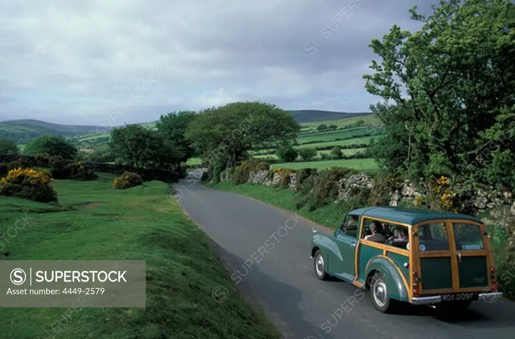 Dartmoor, Morris minor, Devon, England, United Kingdom