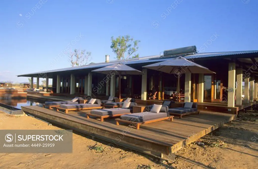 Guest bungalows at the luxurious Wrotham Park Lodge in the Cape York peninsula in Queensland, Australia