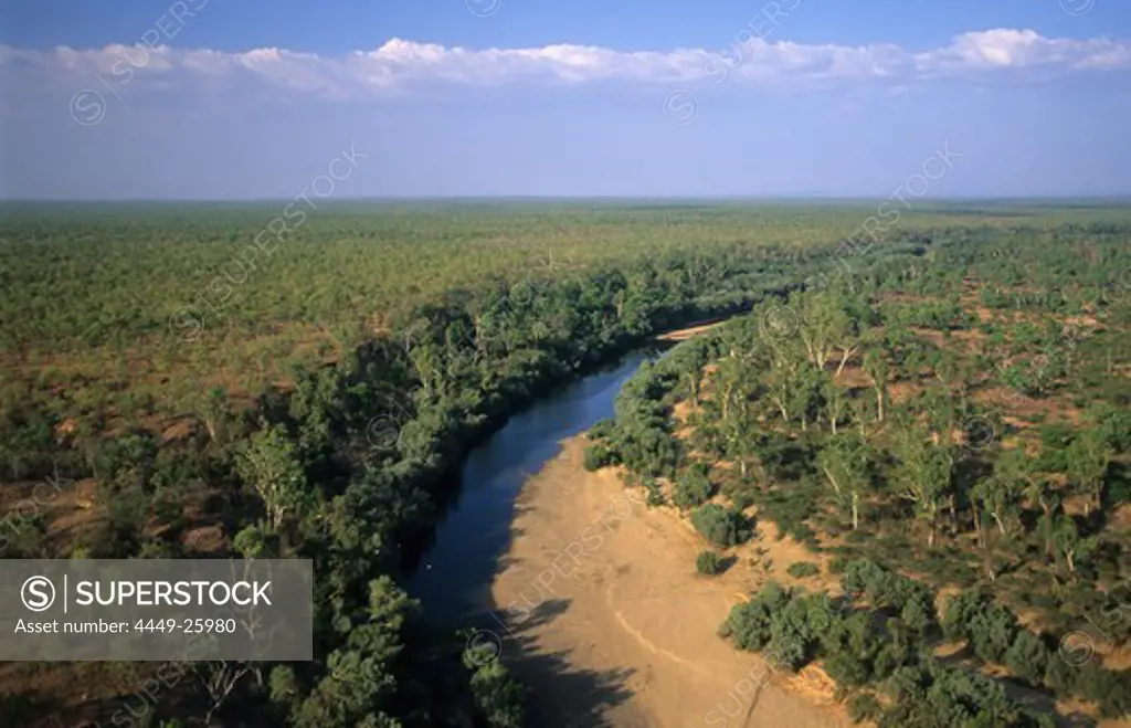 Aerial photo of Mitchell River on Wrotham Park Station, Queensland, Australia