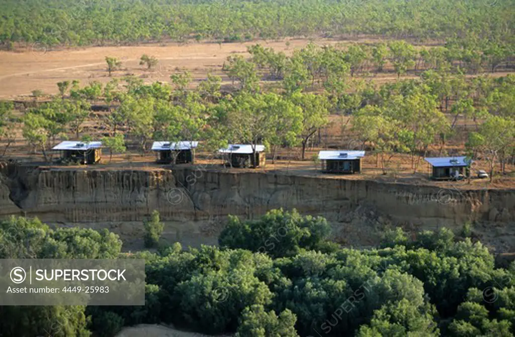 Aerial photo of guest cabins at Wrotham Park Lodge, Queensland, Australia
