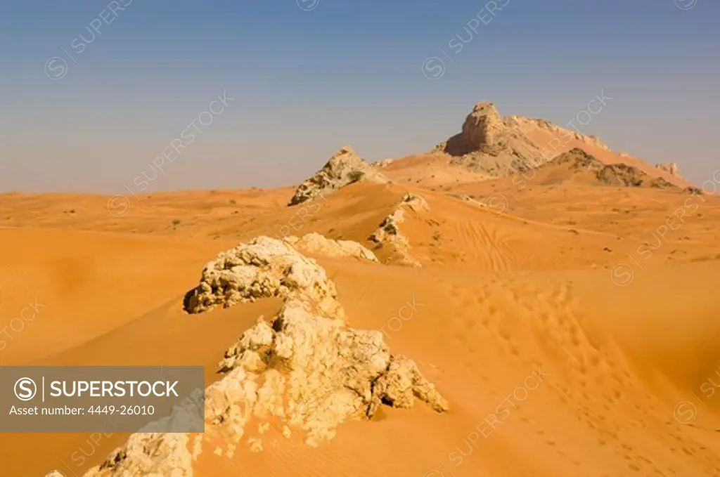Sand dunes in the desert, Camel Rock, Dubai, United Arab Emirates