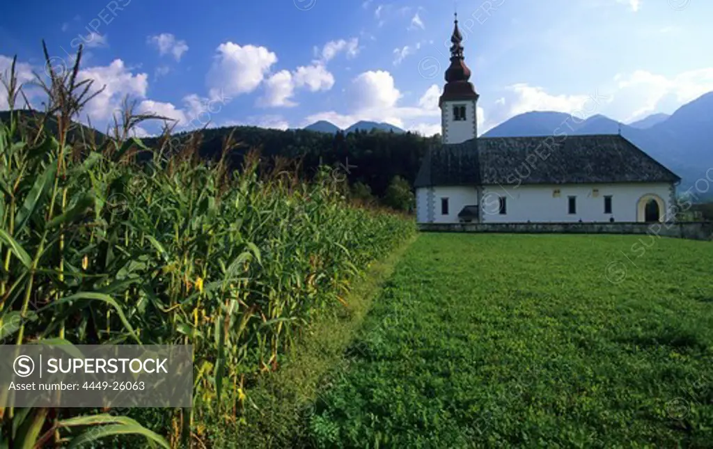 Church near the town of Bohinjska Bistrica, Slovenia