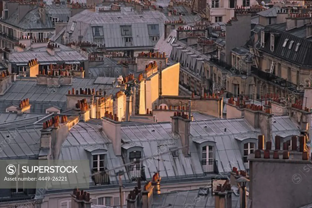Paris apartments at sunset, rooftops of Paris, romantic, Paris, France