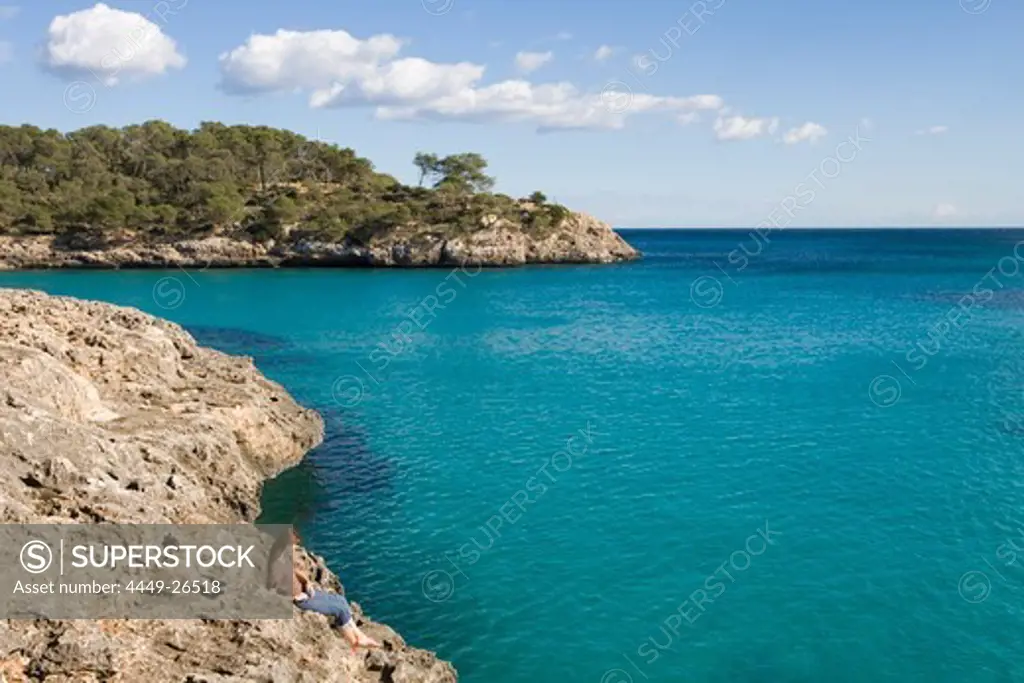 Cala Mondrago Bay, Parc Natural de Mondrago, near Portopetro, Mallorca, Balearic Islands, Spain