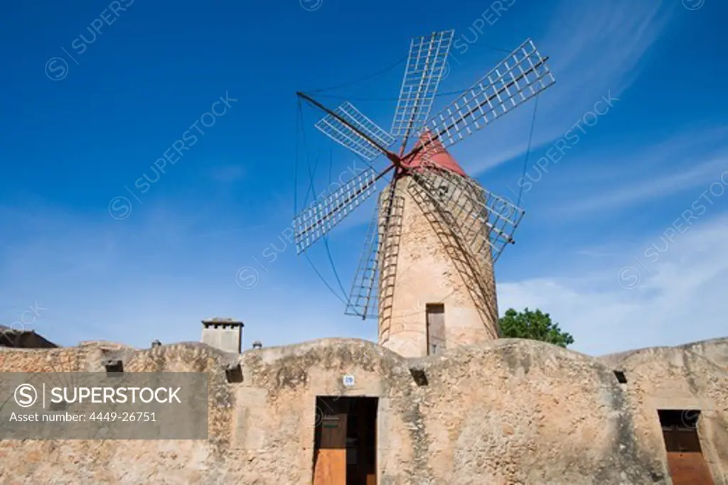Windmill, Algaida, Mallorca, Balearic Islands, Spain