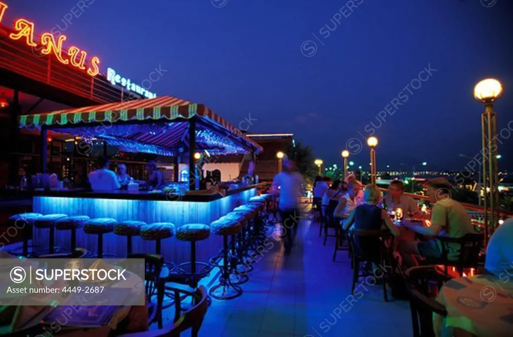 Janus Restaurant at night, Alanya, Turkish Rivier, Turkey