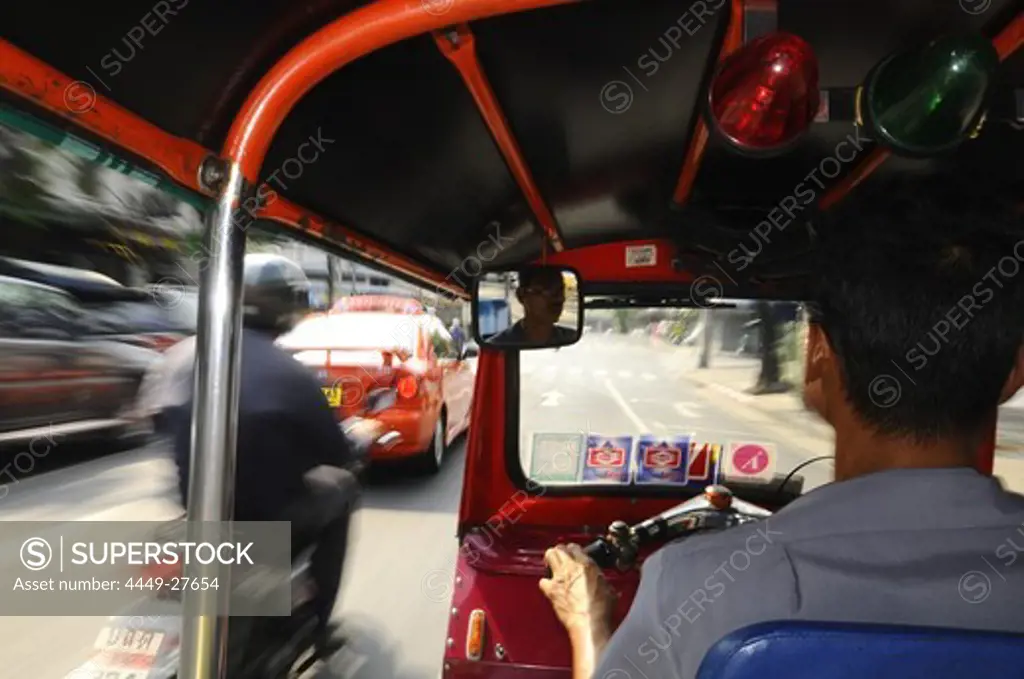 Ride on a Tuk Tuk, Rickshaw, Bangkok, Thailand