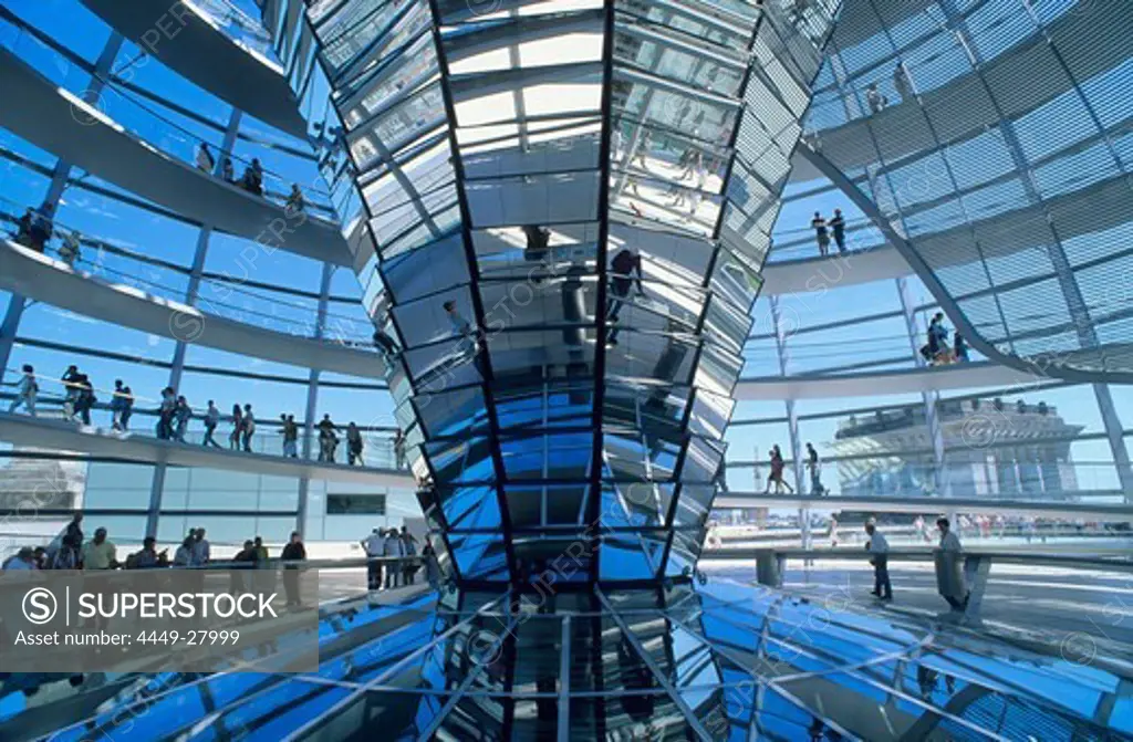 Europe, Germany, Berlin, the dome of the Reichstag building