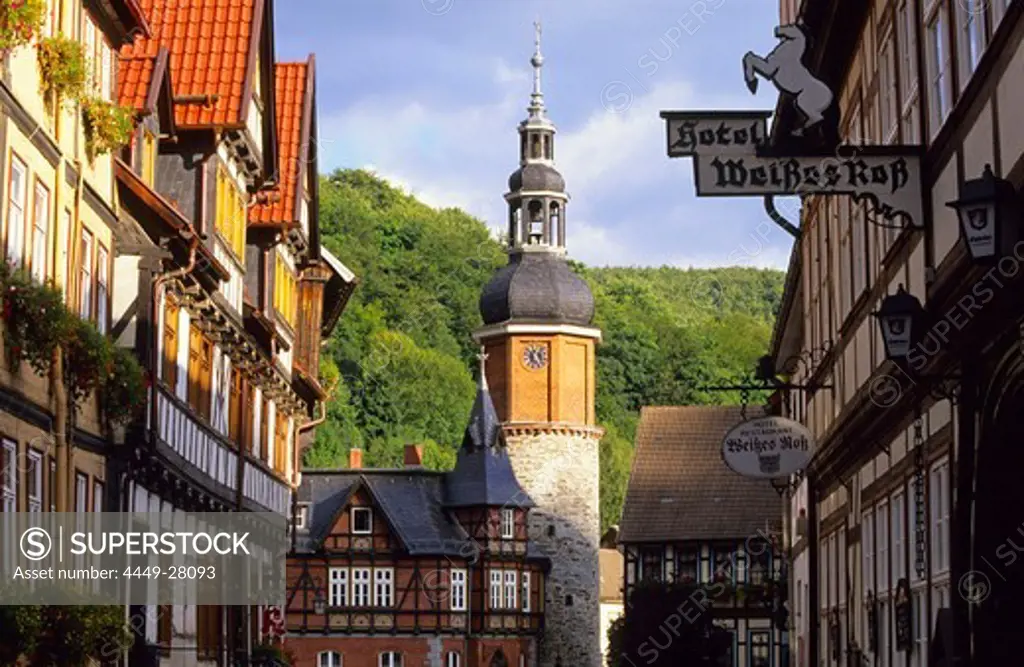 Europe, Germany, Saxony-Anhalt, Stolberg, Historic town centre with Saigerturm