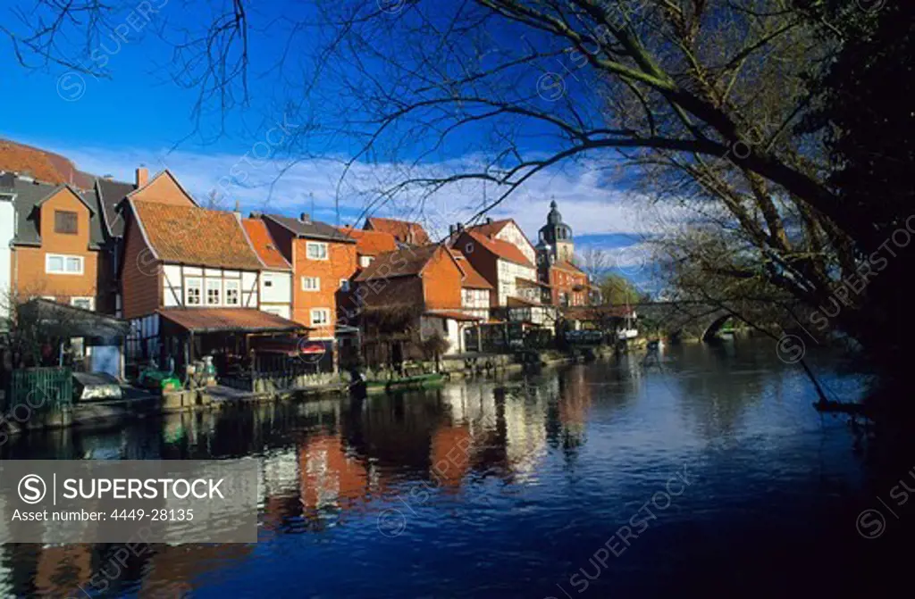 Europe, Germany, Hesse, Bad Sooden-Allendorf, view of the city and the river Werra