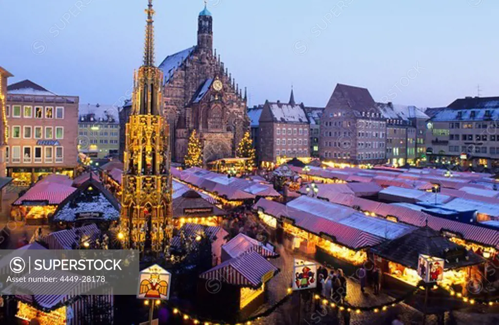 Europe, Germany, Bavaria, Nuremberg, Christmas market