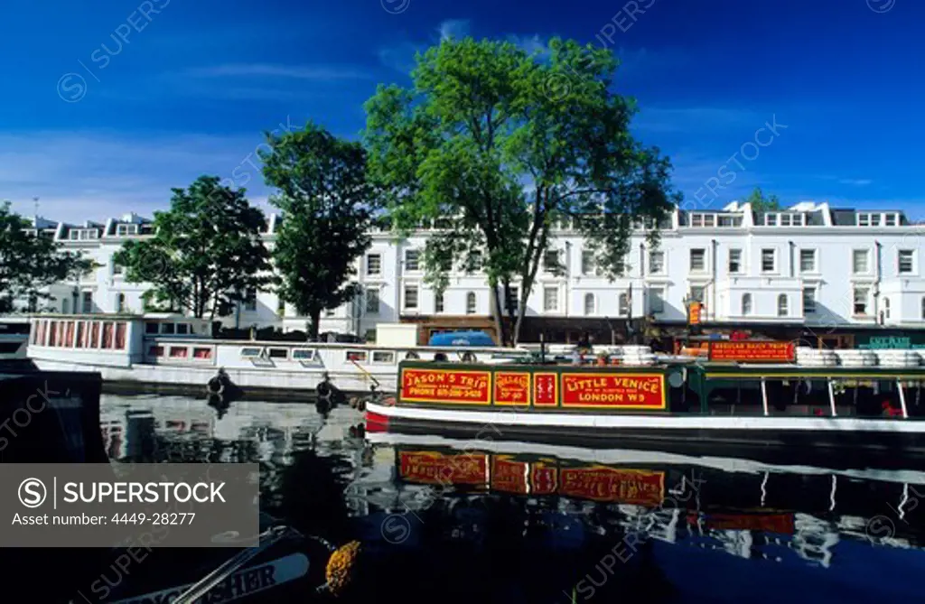 Europe, Great Britain, England, London, Canal boats in Little Venice