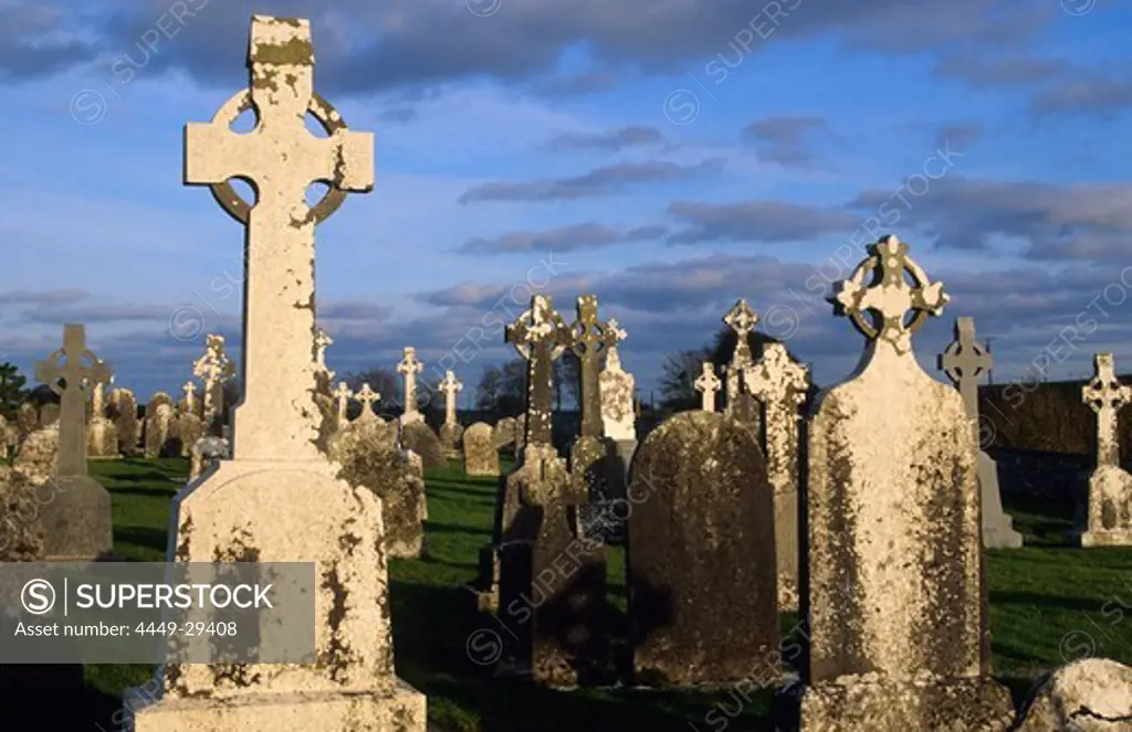 Ruins of the monastery of Clonmacnoise, near Athlone, Co. Offaly, Ireland, Europe