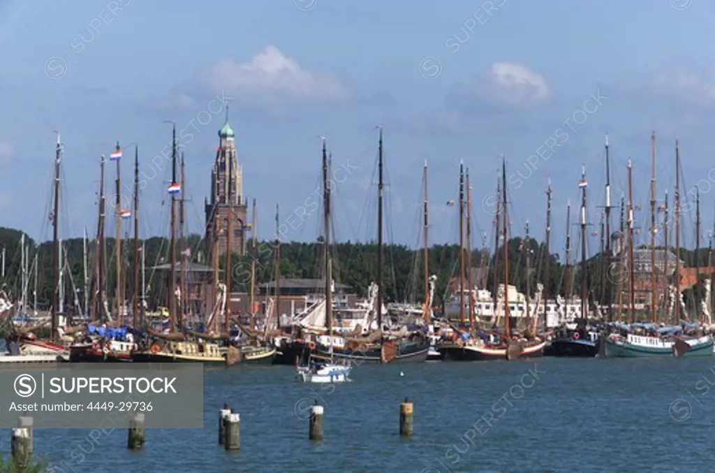 Masts, Ships at Harbour of Enkhuizen, Netherlands