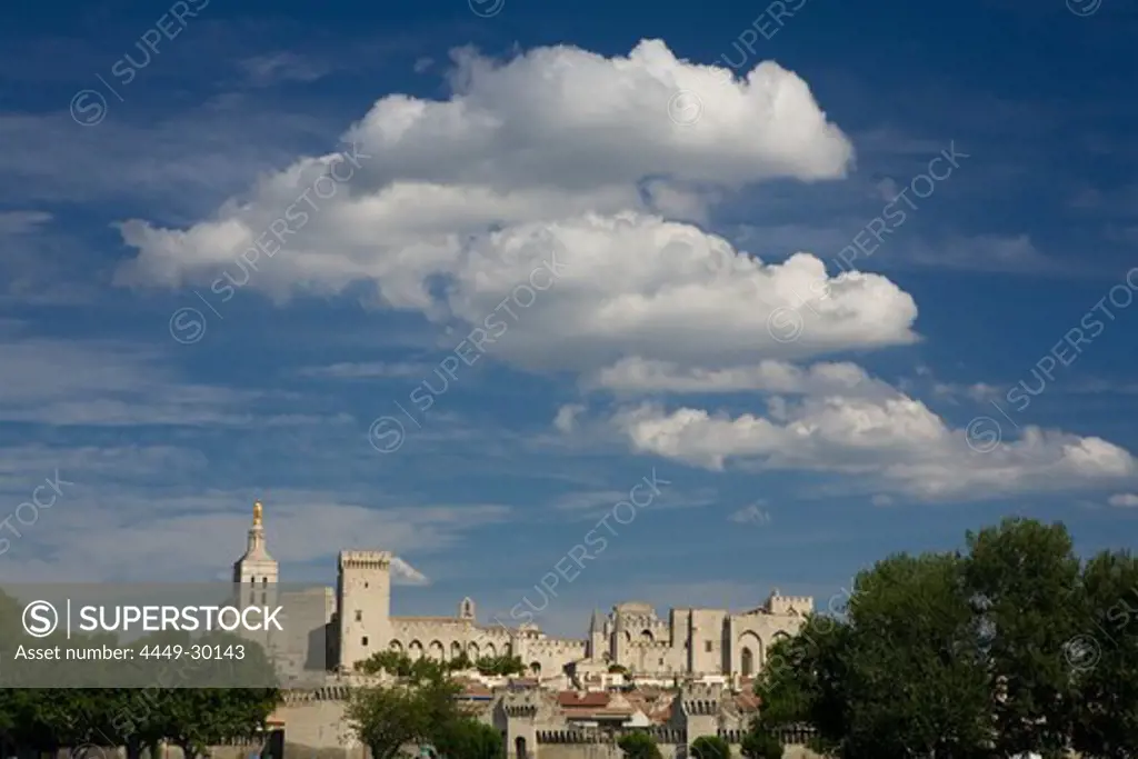 View at the Palace of the Popes, Avignon, Vaucluse, Provence, France