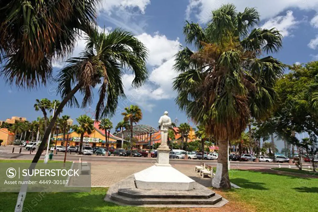 West Indies, Aruba, Oranjestadt, Statue of Jan Hendrik Albert Henny Eman