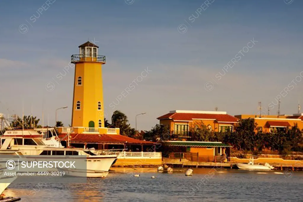 West Indies, Bonaire, Kralendijk, lighthouse at little yacht harbour