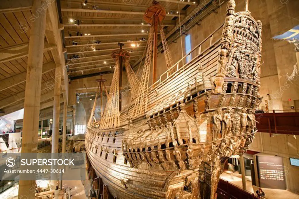 Vasa ship, warship in the Vasa museum, Stockholm, Sweden