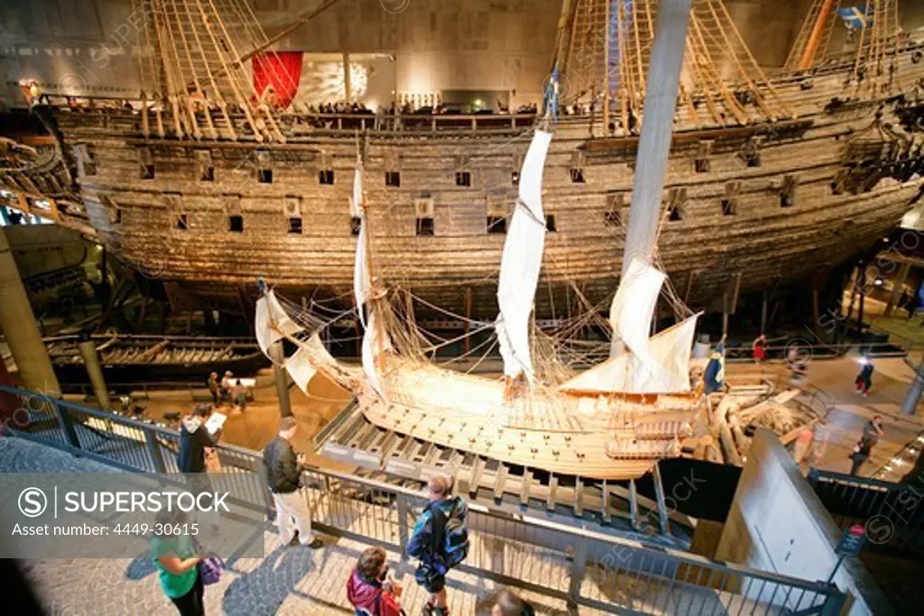 Tourists in the Vasa Museum, Stockholm, Sweden