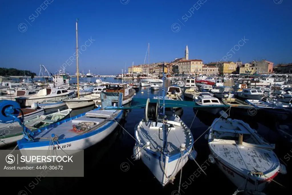 Boats in harbour, Rovinj, Istria, Croatia