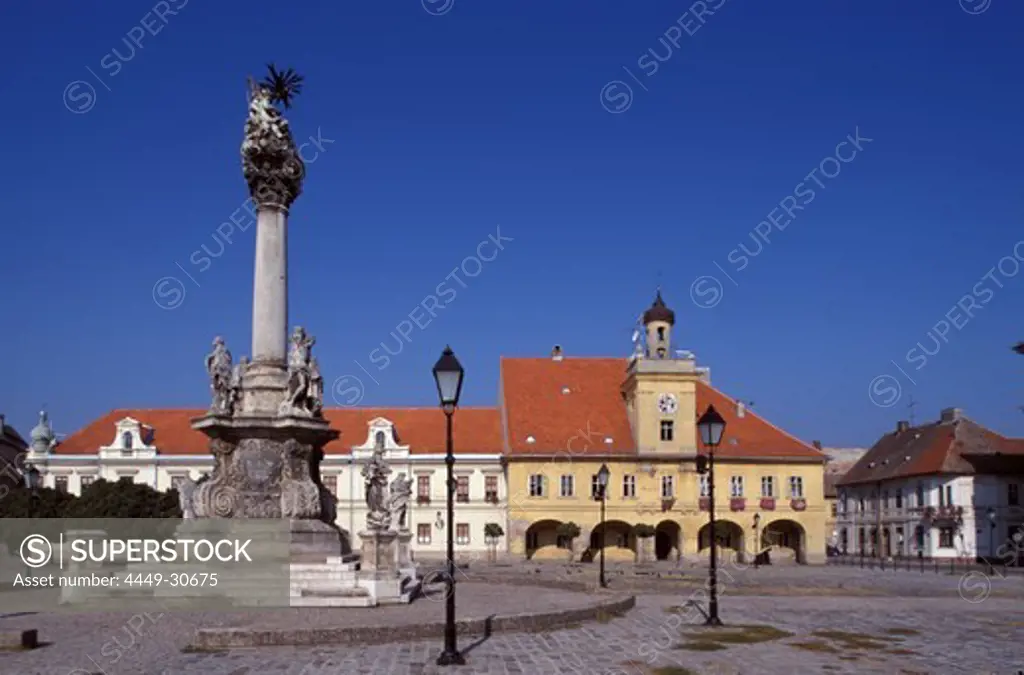 Trg svetog trojstva Place of the Holy Trinity with Holy Trinity Column, Austrian Fortress, Tvrda, Osijek, Slavonia, Croatia