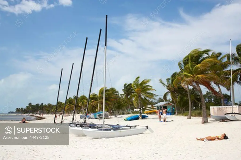 Sailing boats for rent, Higgs Beach, Key West, Florida Keys, Florida, USA