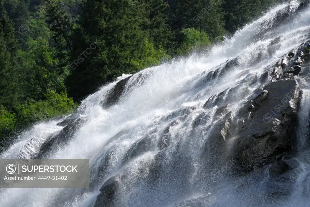 waterfall Grawa Wasserfall, Grawafall, Stubaier Alpen range, Stubai, Tyrol, Austria