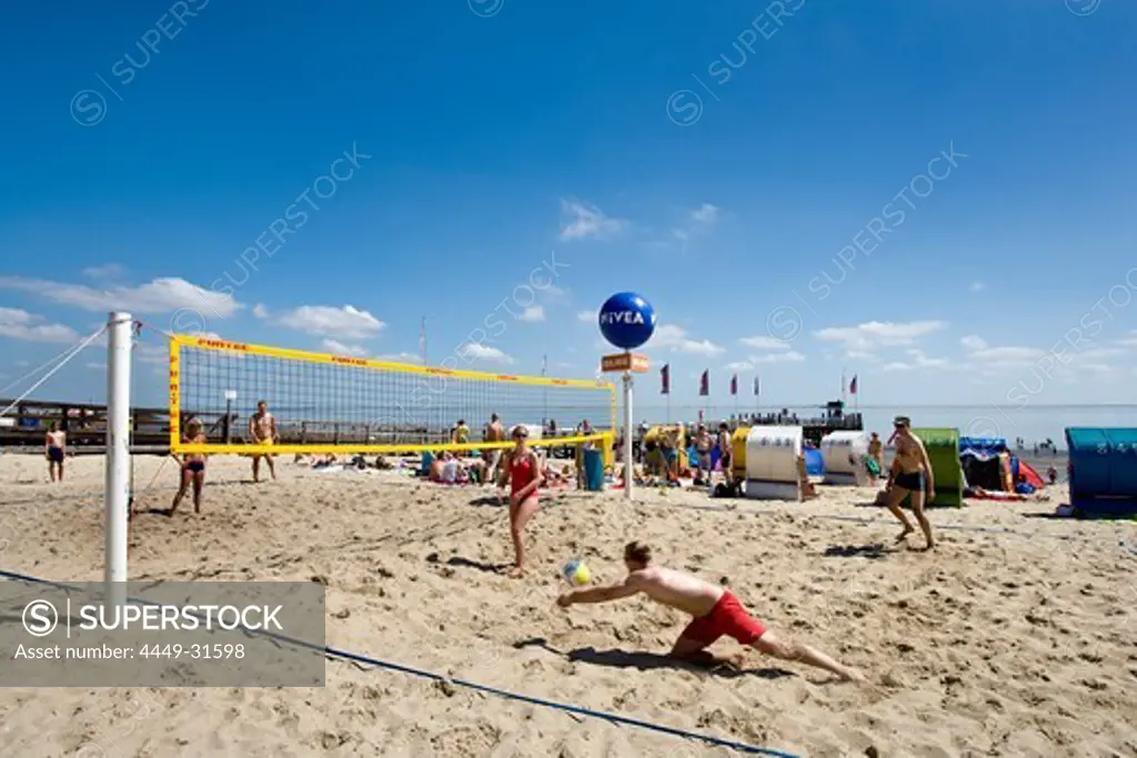 Beach Volleyball, Wyk, Foehr Island, North Frisian Islands, Schleswig-Holstein, Germany