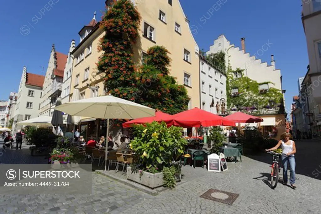 Sidewalk cafe at Maximilian street, Lindau, Bavaria, Germany