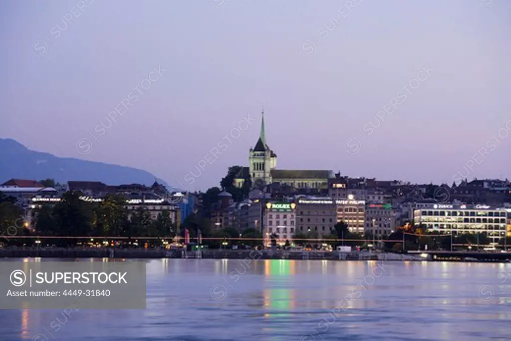 St. Pierre Cathedral in the evening, Geneva, Canton of Geneva, Switzerland
