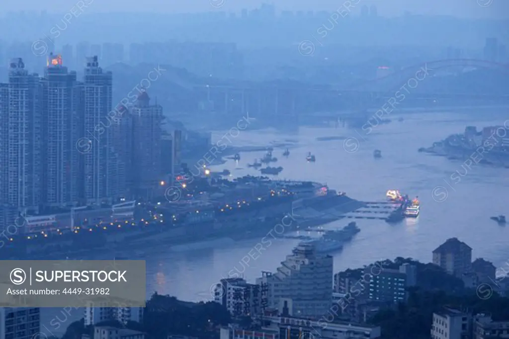 Morning athmosphere at the Yangtze river, Chongqing, China, Asia