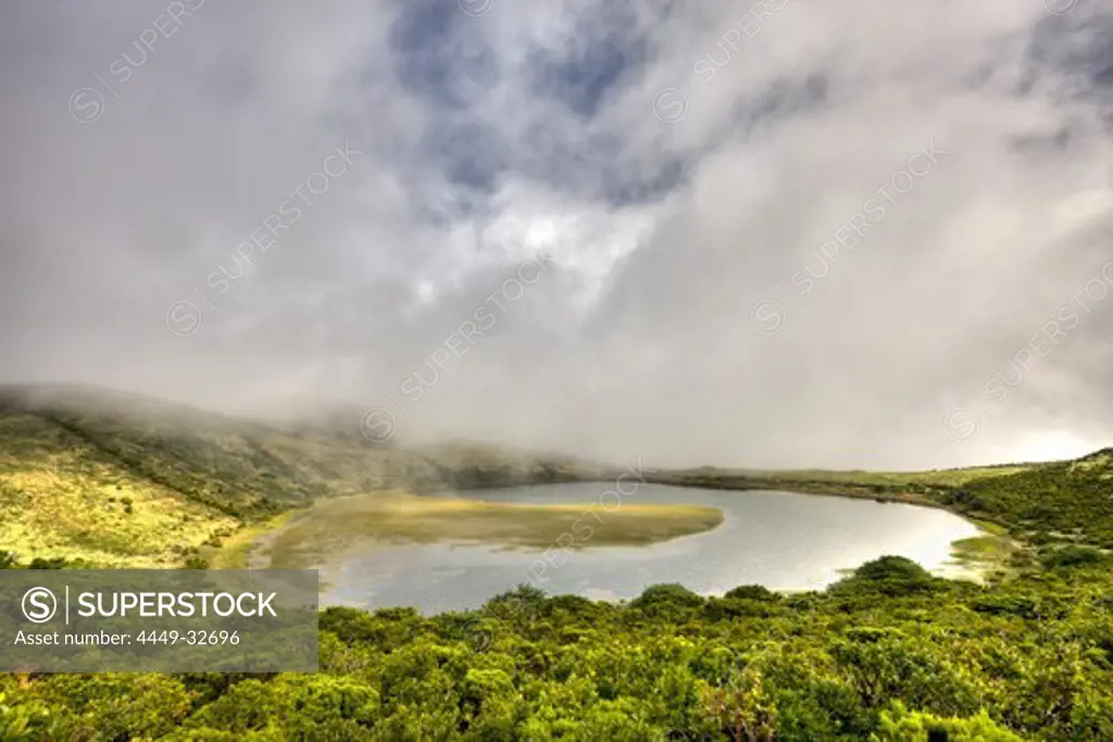 Lake Lagoa do Caiado at Highlands of Pico, Pico Island, Azores, Portugal
